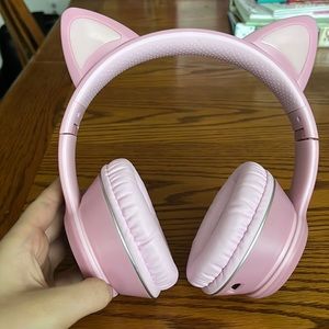 Pink cat headphones